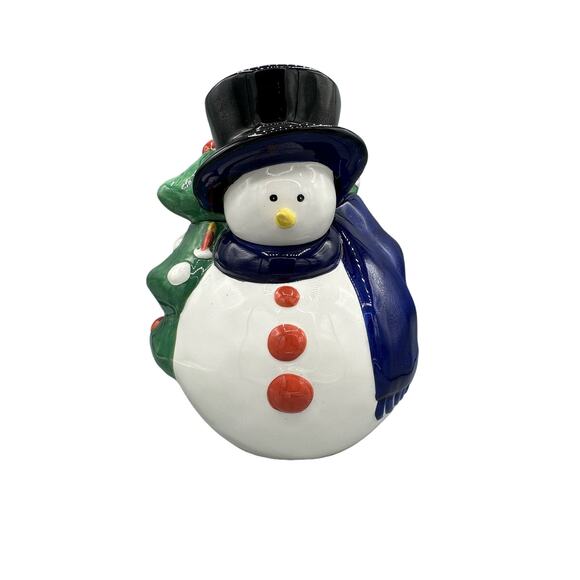 Vintage Snowman Christmas Tree Cookie Jar 2002 - Picture 9 of 9